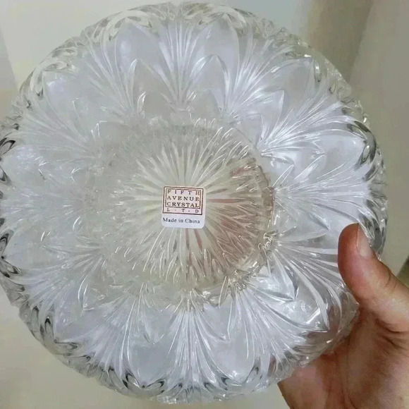 Fifth Avenue Crystal Portico 2 Piece Cracker Condiment Serving Set New In Box - Picture 7 of 7